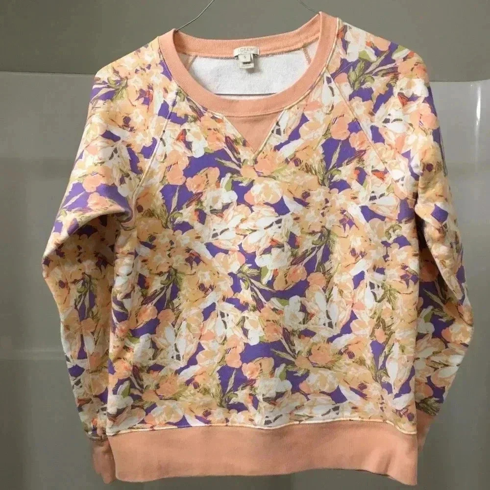 J. Crew floral peach sweatshirt size small